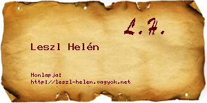 Leszl Helén névjegykártya